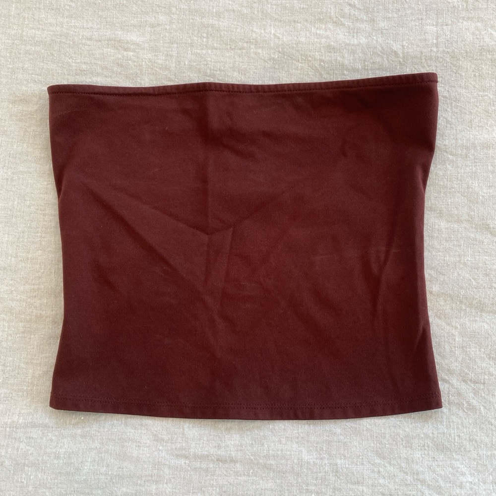 Chocolate brown strapless open edit tube top xxs